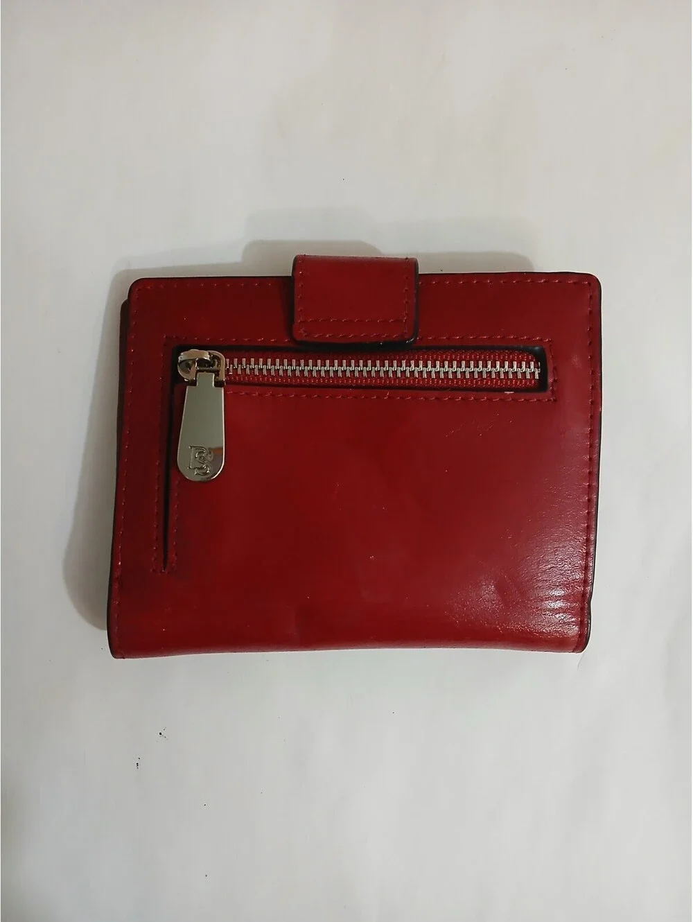 Bostanten Small Burgundy Wallet for Women Leather Red